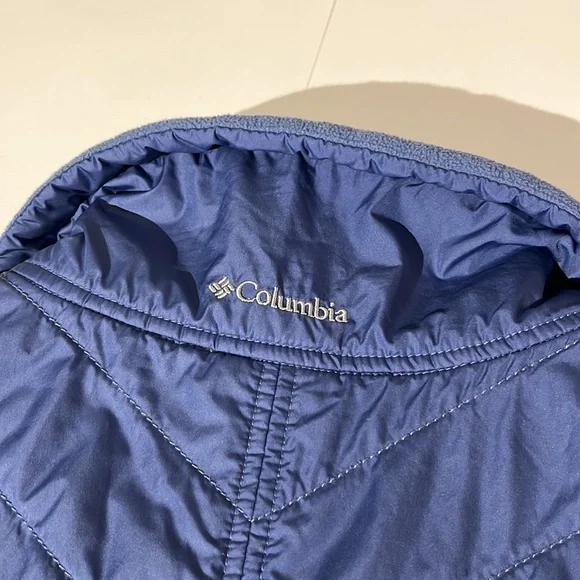 Columbia Blue Quilted Vest Womens XL Fleece Winter - Picture 7 of 7
